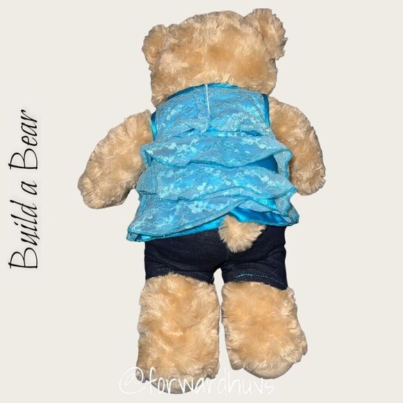Adorable Build-a-Bear Workshop Teddy Bear in Blue Top and Shorts - Picture 5 of 7